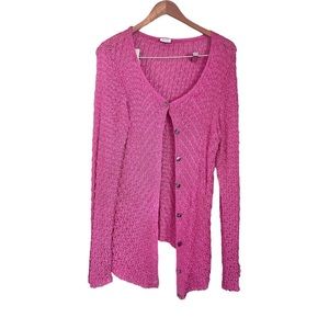 CP Shades Rayon Open Knit Button Front Cardigan Sweater Punk Size Large